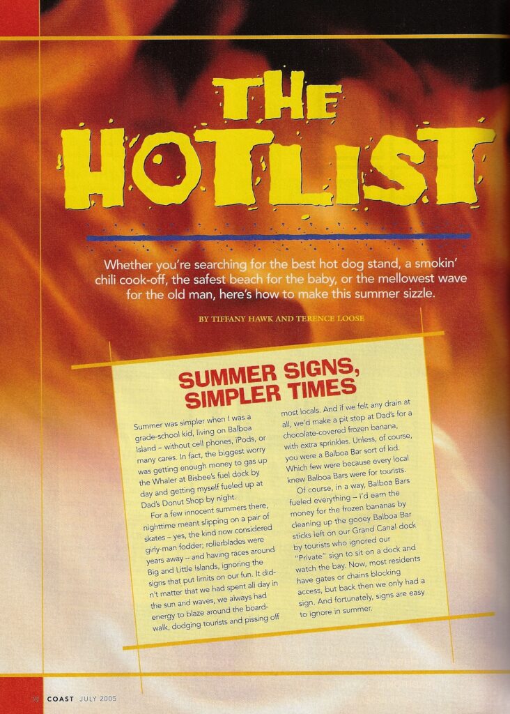 Hotdogs, Gourmet ~ Catering ~ Coast Magazine ~ 2005 Hotlist